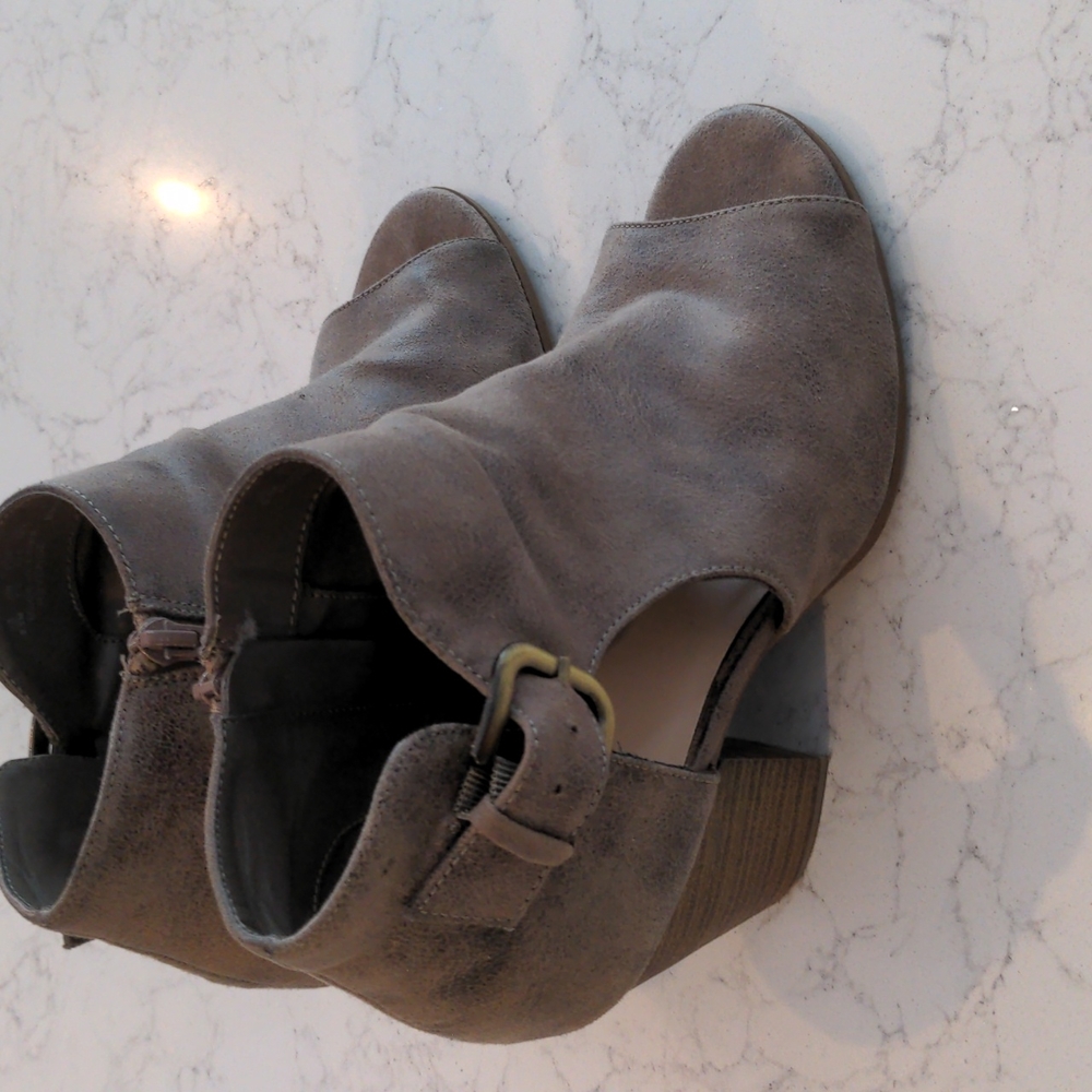 Open toe booties